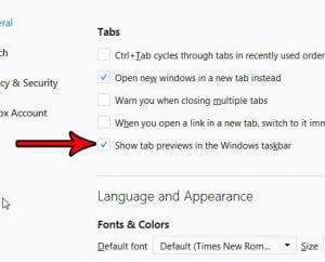how to show firefox tab previews in windows taskbar