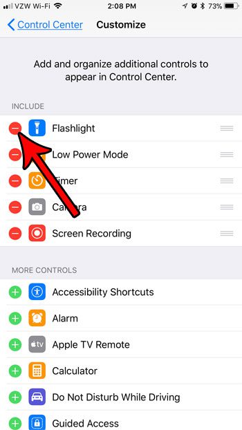 can i remove the flashlight from my iphone
