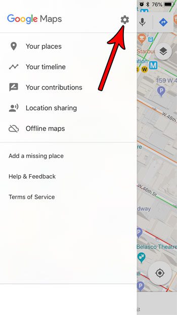 open google maps settings iphone
