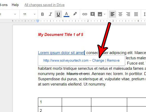 how to rename a link in Google Docs