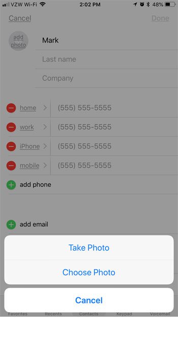 what are contact photos iphone 7