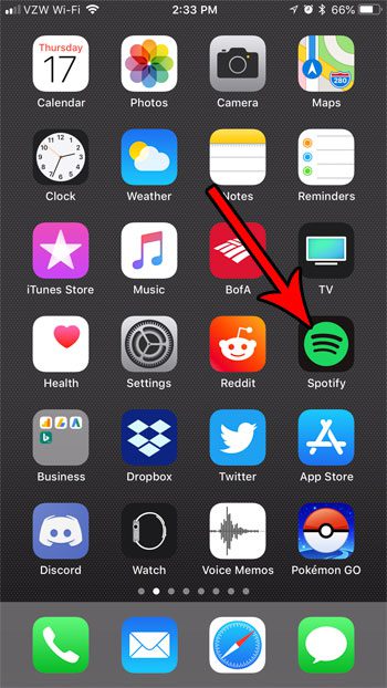 abrir la aplicación de iphone spotify