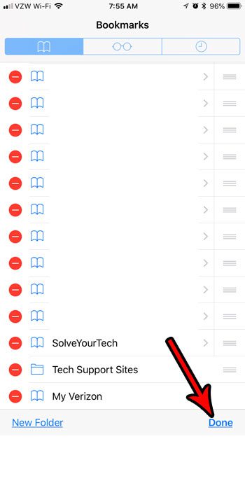 Finish creating the Safari bookmarks folder