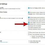 how disable links from unknown senders in aol