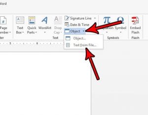 how to insert file word 2013