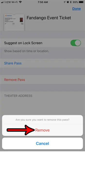 how to remove an item from the apple wallet