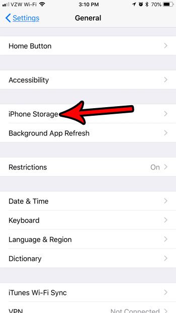 ios 11 iphone storage menu