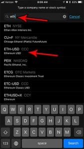 how add cryptocurrency stocks iphone