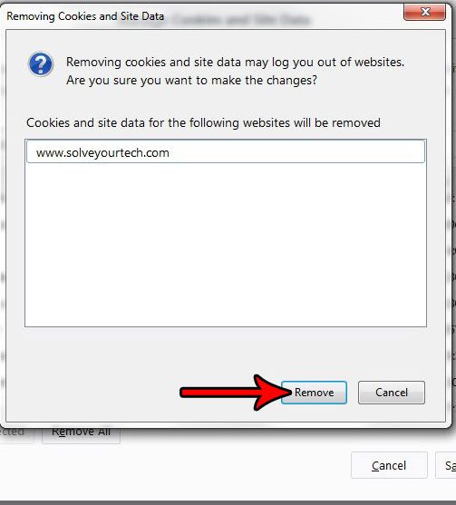 how to only remove cookies for one website firefox