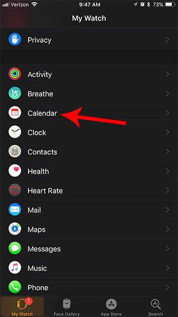 apple watch calendar alert settings