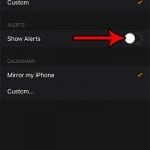 how to disable calendar alerts on apple watch