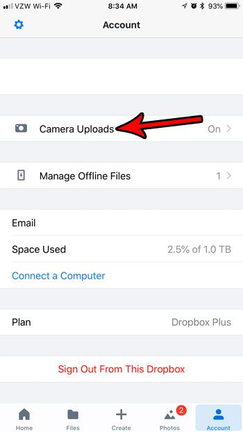 how to upload iphone videos to dropbox