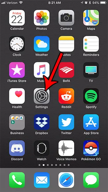 iphone 7 settings menu