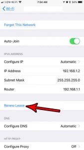 renew lease wifi iphoone 7