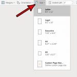 how to change paper size in word online
