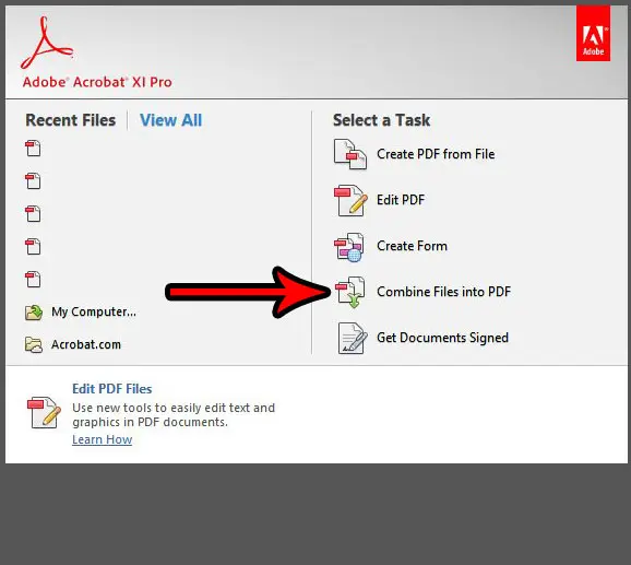 how to merge pdf files into one file in adobe acrobat