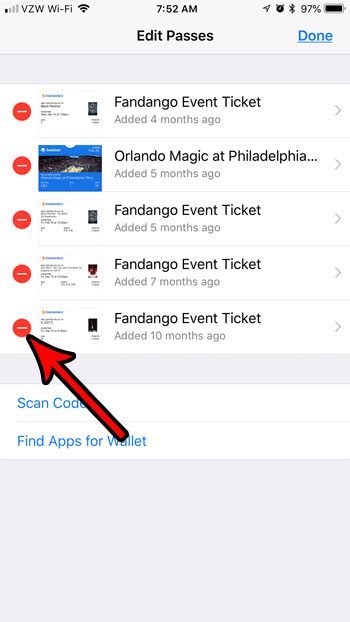 remove expired passes from iphone wallet