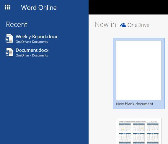 open document in word online