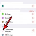 how to hide holidays on the iphone calendar