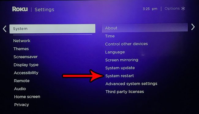 how to restart the roku premiere plus