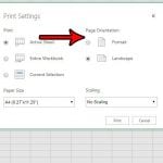 how to switch page orientation in excel online
