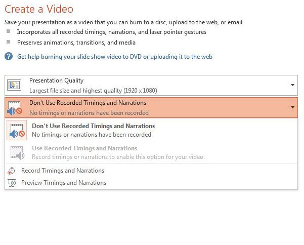 ajustar la configuración de tiempo y narraciones para video mp4