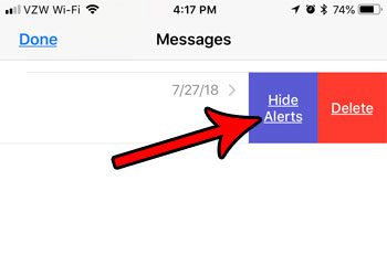 how to hide alerts for group message on iphone