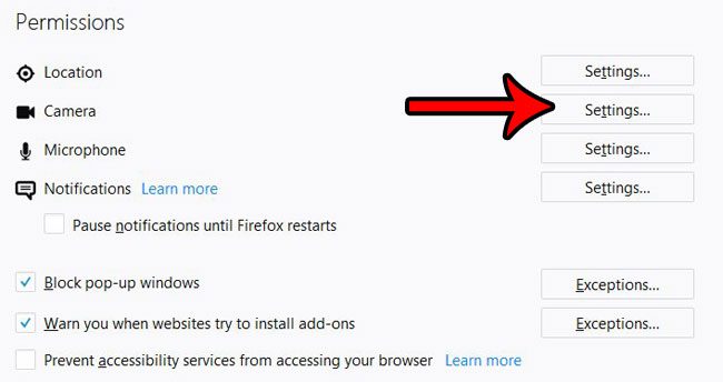 How to Block Camera Permission Requests in Firefox - 95