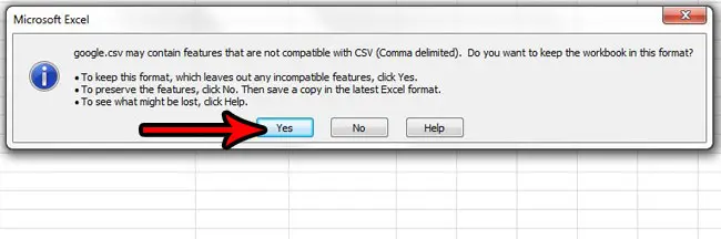 confirm the csv file type