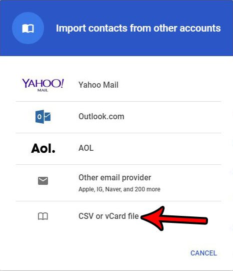 cómo importar contactos con un archivo csv en gmail