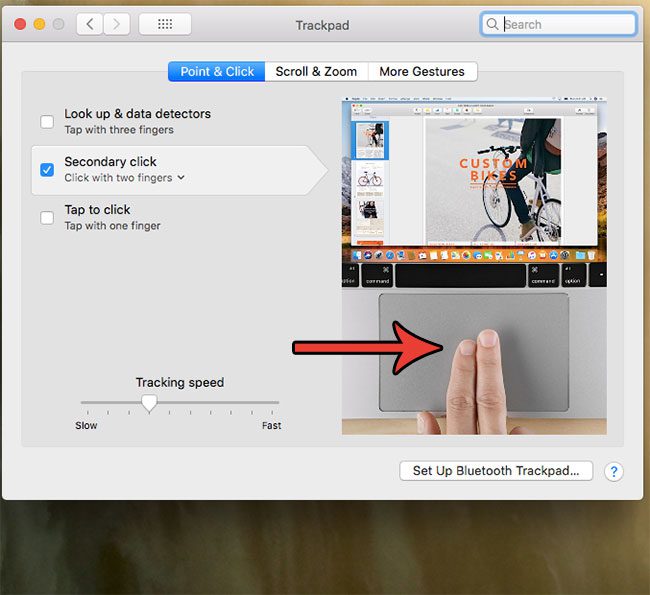 how to right click using two fingers on macbook air
