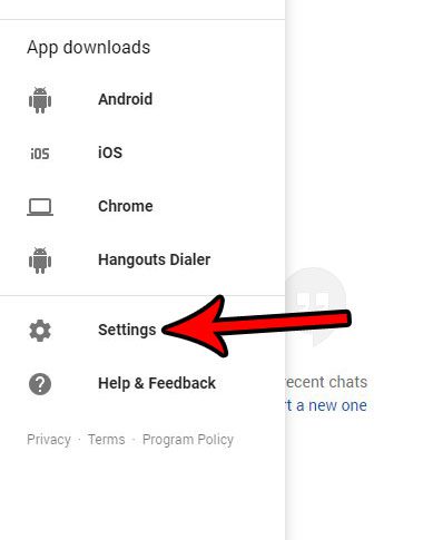 google hangouts settings