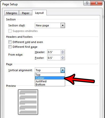 how to vertically center text in word