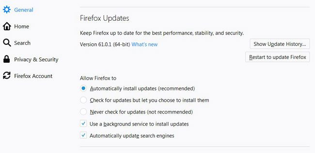 firefox update settings