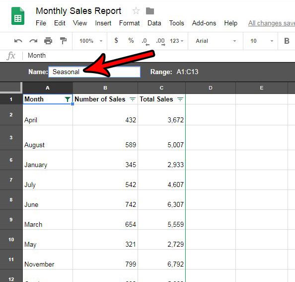 how to name a saved filter in google sheets