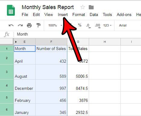 how to create a graph in google sheets