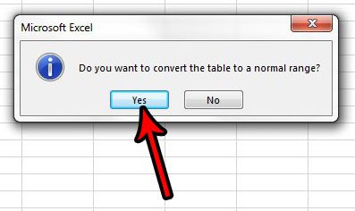 convert excel table back to range