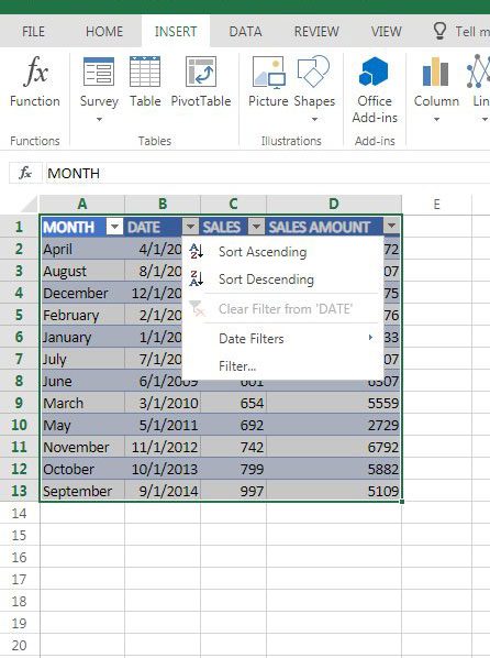 cómo ordenar por fecha en Excel en línea