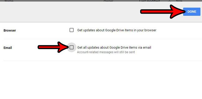 desactivar todas las notificaciones de Google Drive
