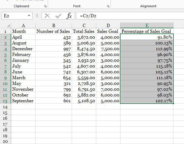 cómo calcular el porcentaje en Excel 2013