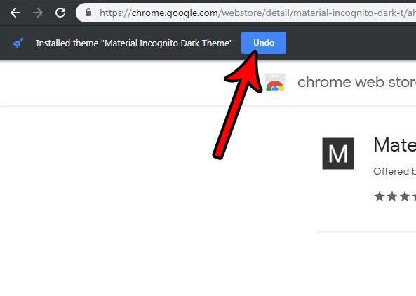 undo a theme switch in google chrome