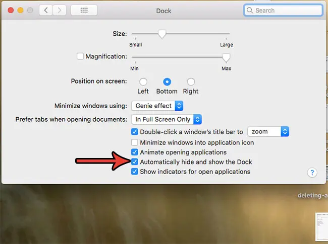 how to hide the toolbar on a macbook