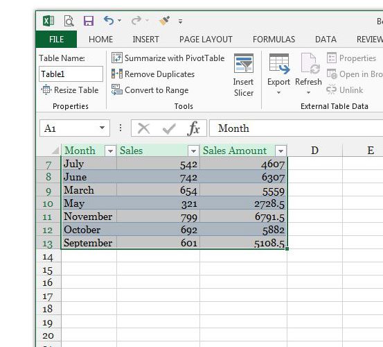 how to name columns in excel