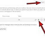how to stop mobile device sync outlook.com