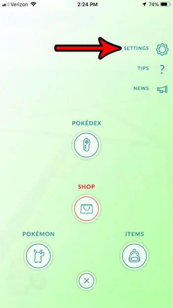 pokemon go settings menu