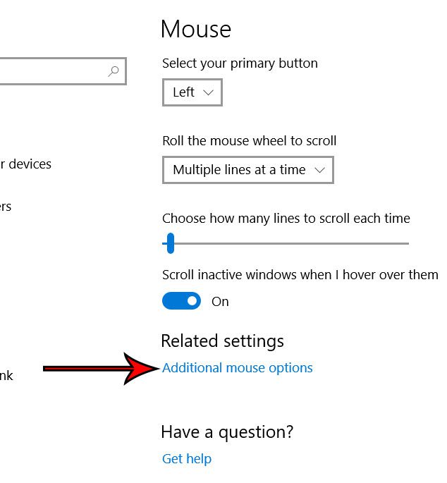additional mouse options