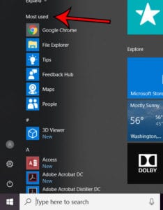 windows 10 most used apps