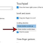 how to hange touchpad scrolling direction in windows 10