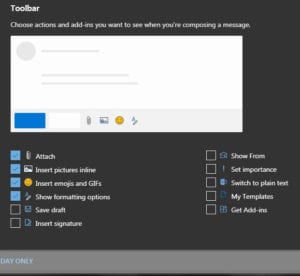 how to add buttons to toolbar in outlook.com