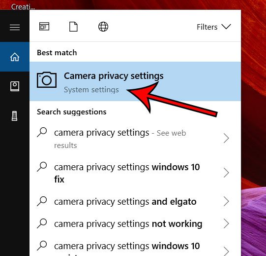 windows 10 camera privacy settings